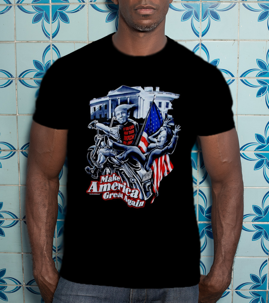 Make America Great Again Trump Motorcycle White House Flag T-Shirt