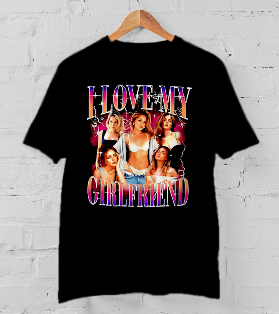 I Love My Girlfriend Colorful Retro Aesthetic T-Shirt