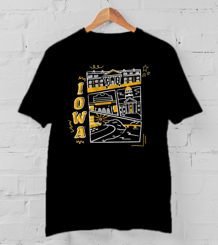 Iowa Hawkeyes Old Capitol Building And Campus Landmarks T-Shirt