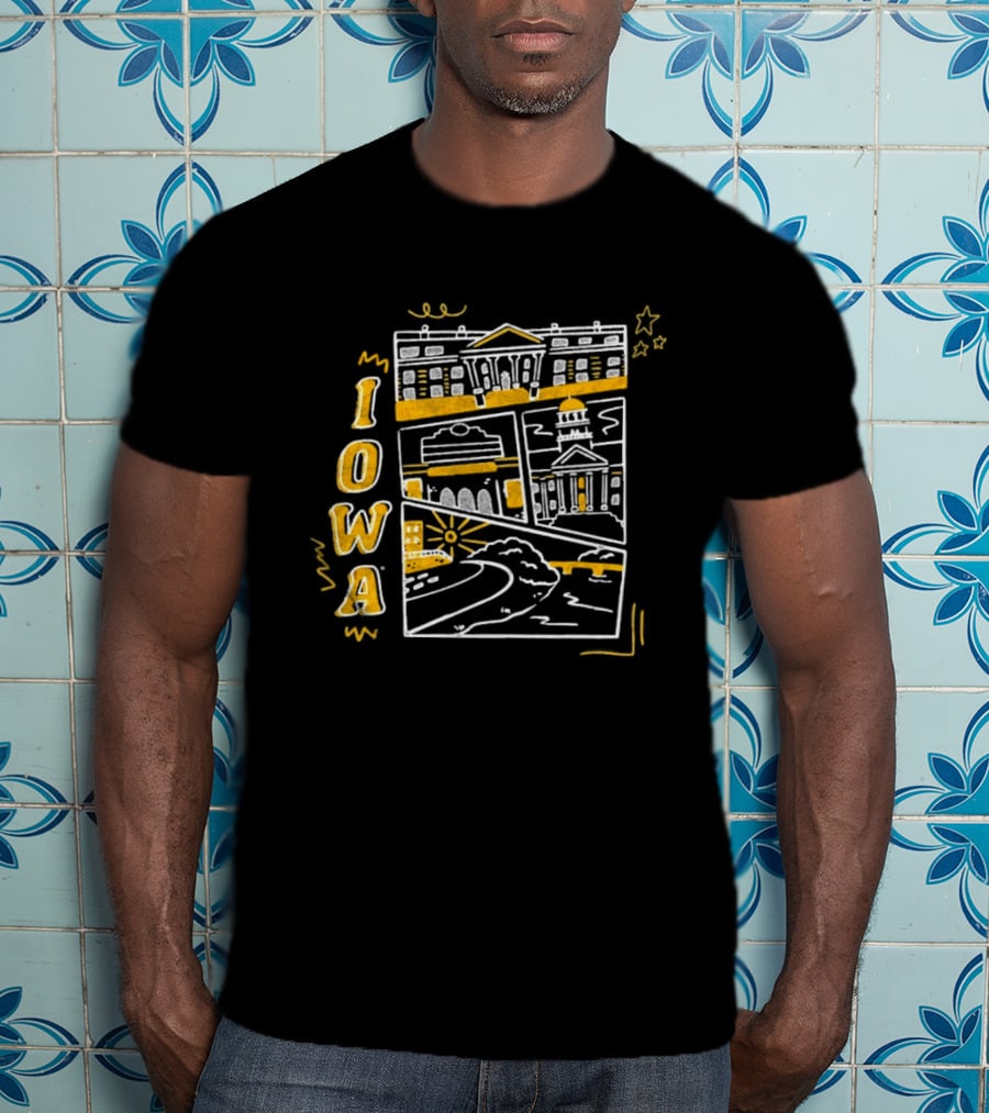 Iowa Hawkeyes Old Capitol Building And Campus Landmarks T-Shirt