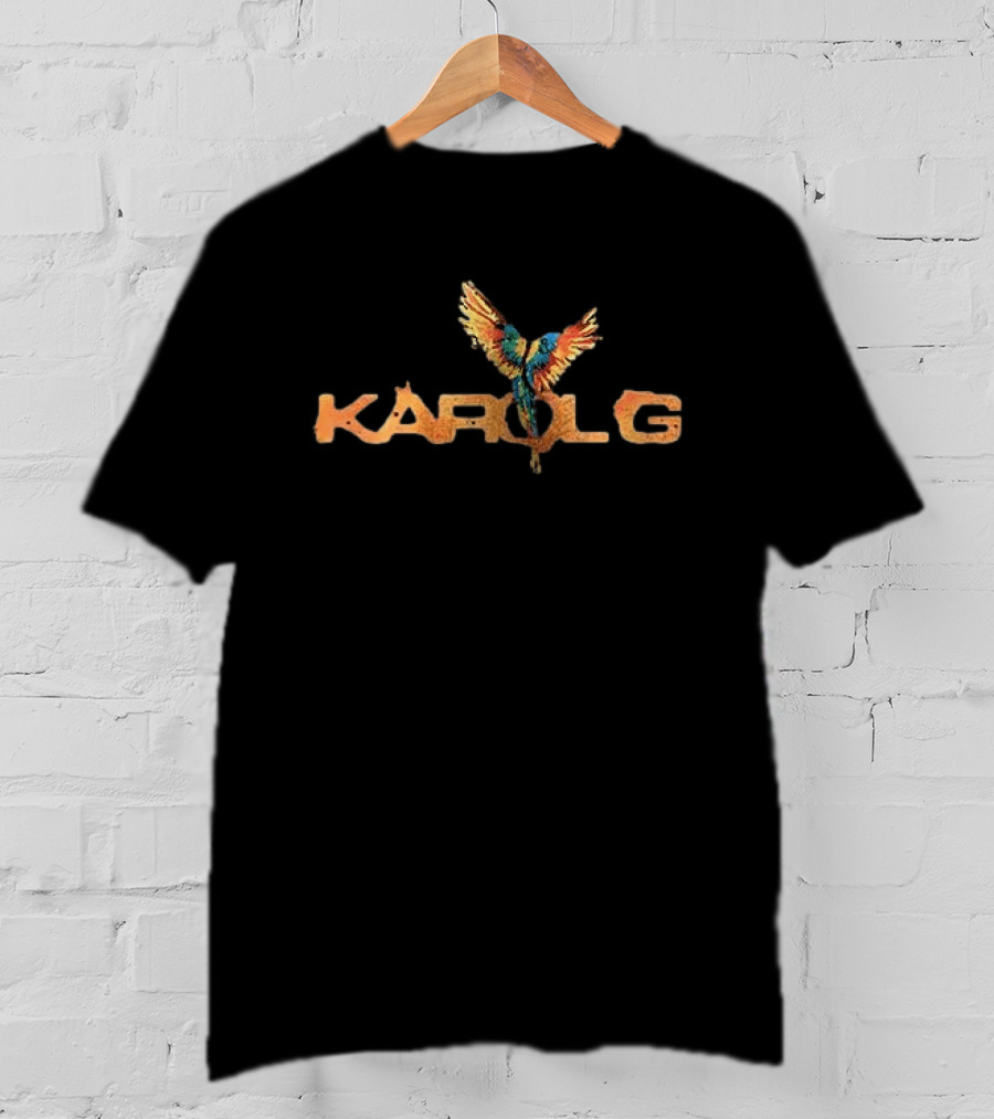 Karol G Parrot Viajando Por El Mundo Tropitour Colorful Wings T-Shirt