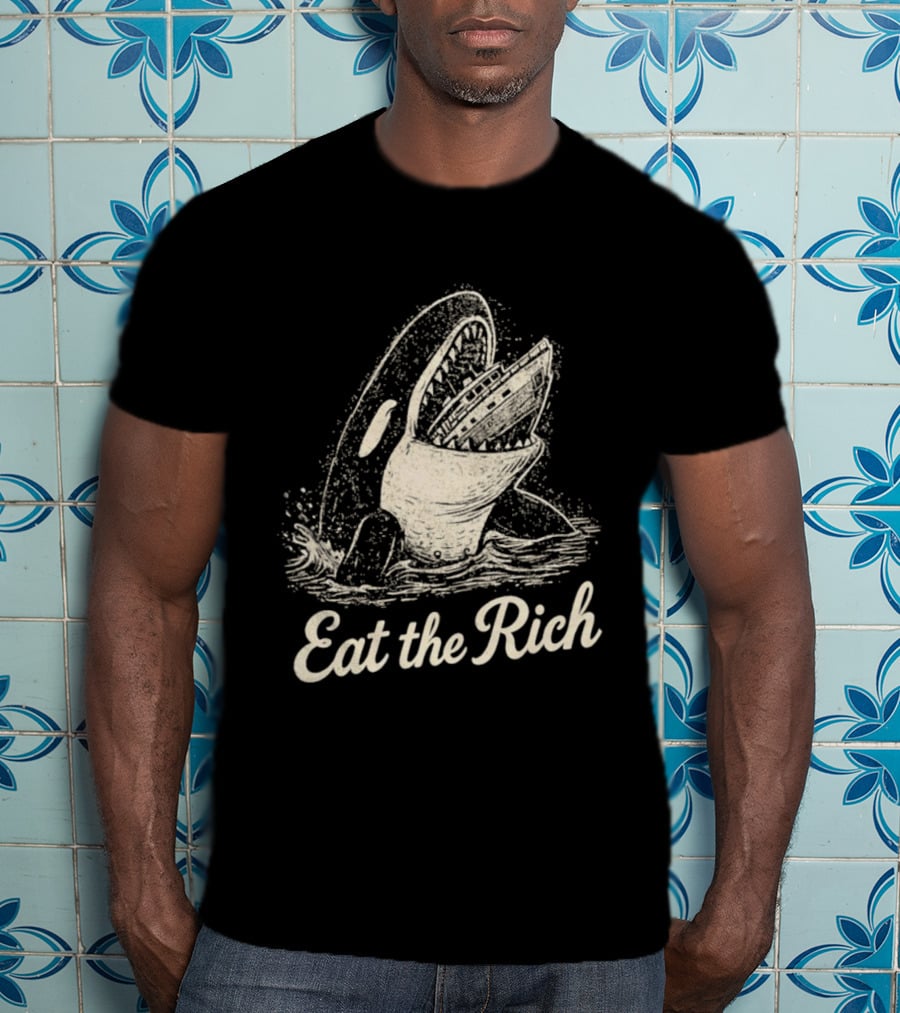 Eat The Rich Killer Whale Boat T-Shirt