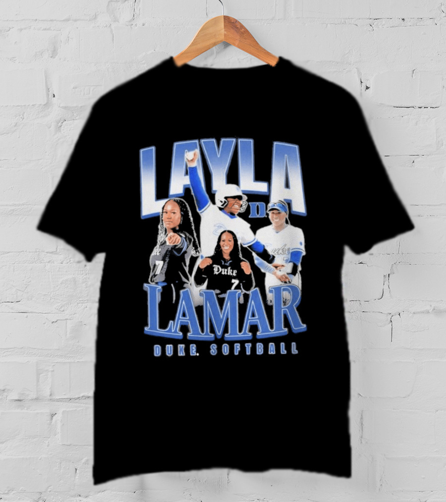 Layla Lamar Duke Blue Devils Softball 90s Baseball Team Celebration T-Shirt