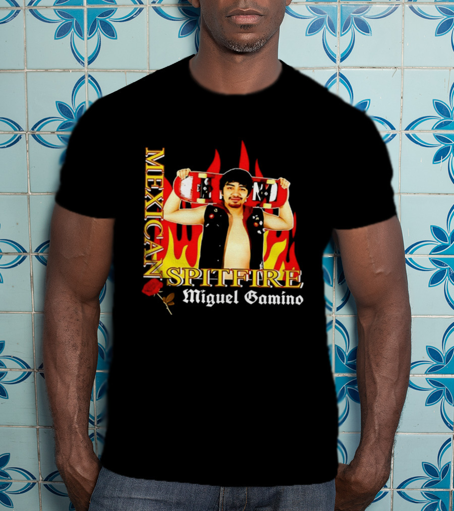 Mexican Spitfire Miguel Gamino Skateboard Fire Rose Vest T-Shirt