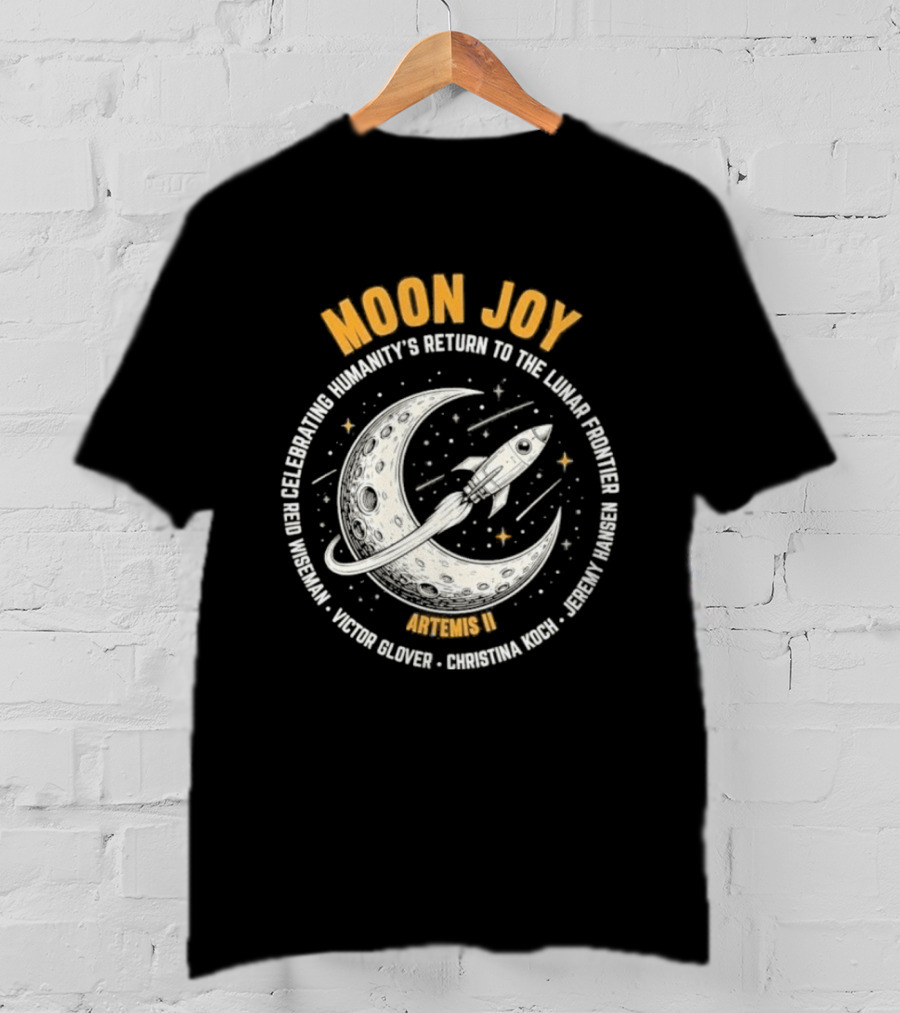 Moon Joy Celebrating Humanity's Return Lunar Frontier Artemis II Rocket Adventure T-Shirt