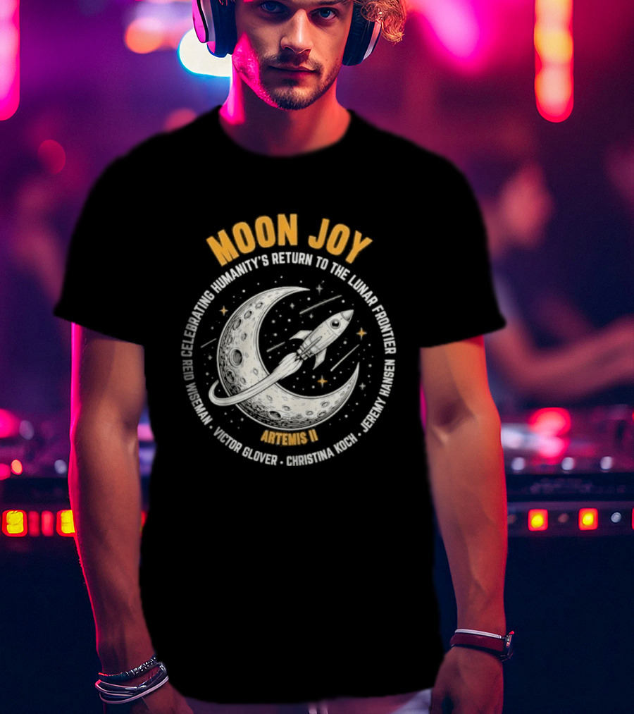 Moon Joy Celebrating Humanity's Return Lunar Frontier Artemis II Rocket Adventure T-Shirt
