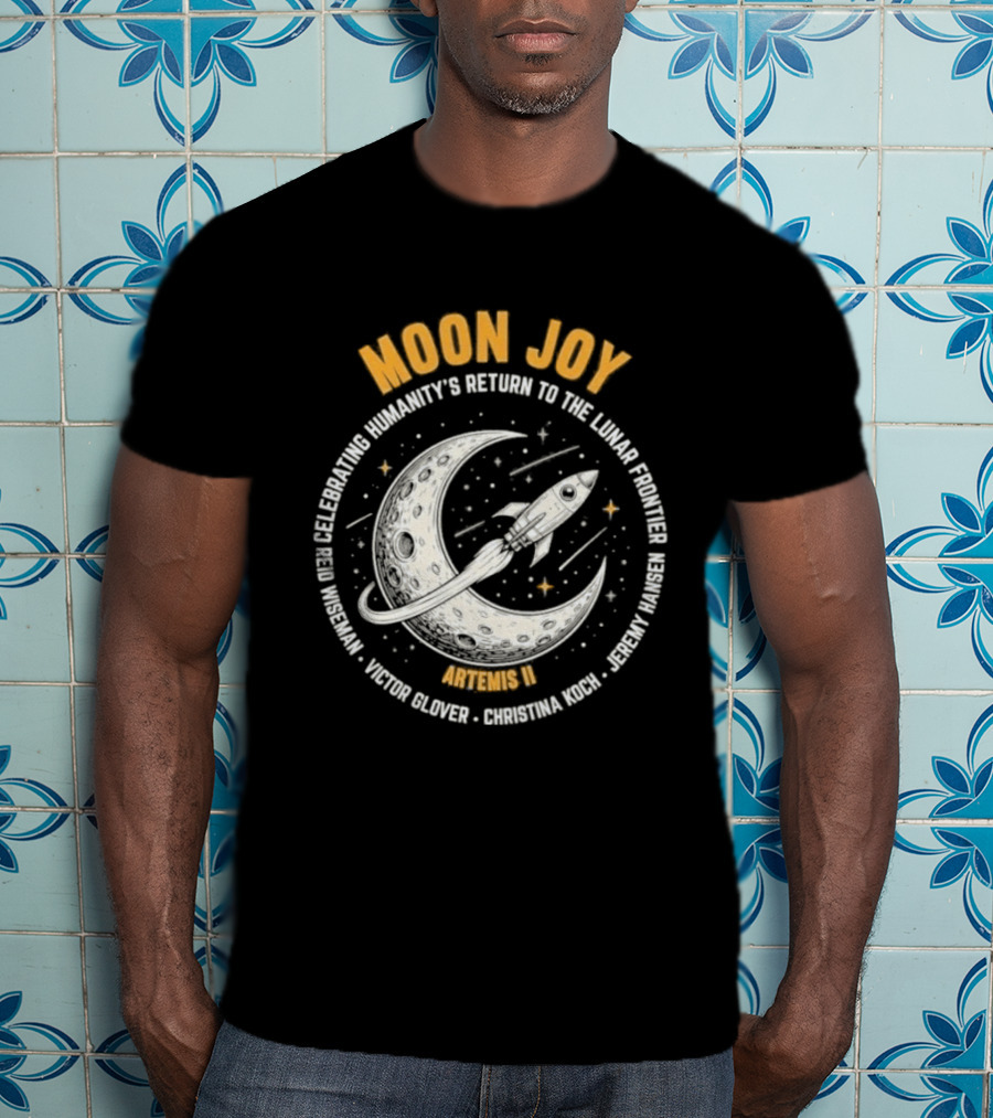 Moon Joy Celebrating Humanity's Return Lunar Frontier Artemis II Rocket Adventure T-Shirt
