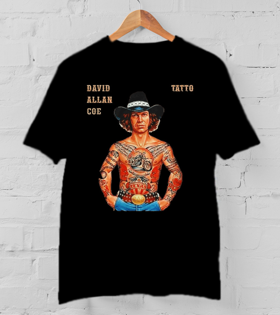 David Allan Coe Tattoo Texas Country Music Cowboy Hat T-Shirt