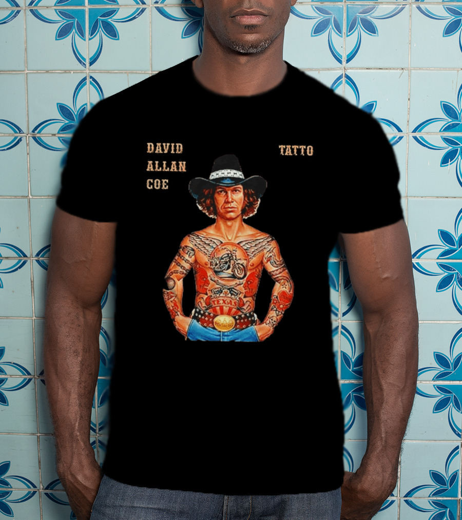 David Allan Coe Tattoo Texas Country Music Cowboy Hat T-Shirt