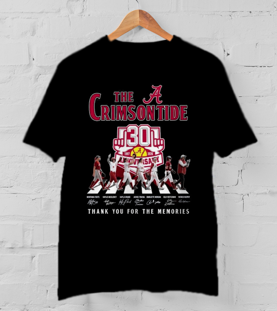 The Crimson Tide 30th Anniversary 1997 2025 Thank You For The Memories Signatures T-Shirt