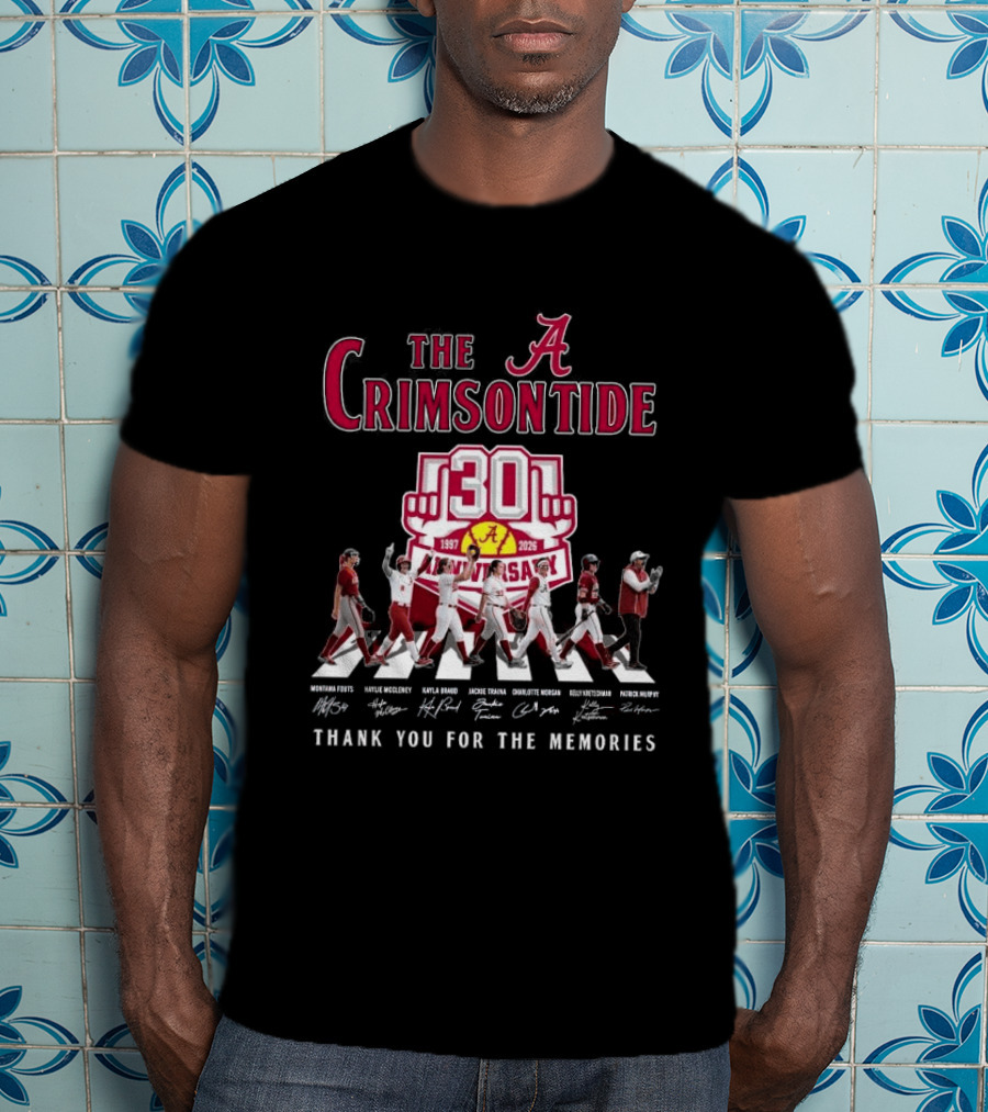The Crimson Tide 30th Anniversary 1997 2025 Thank You For The Memories Signatures T-Shirt