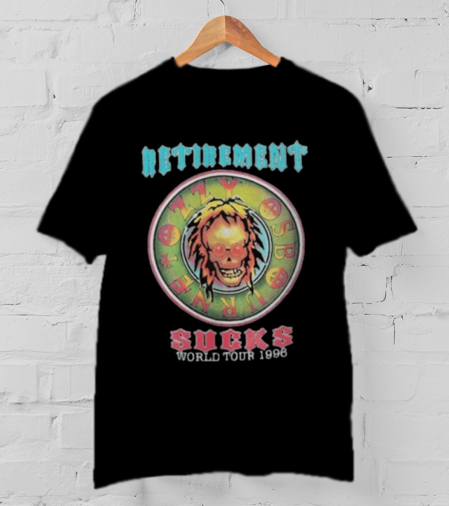 Ozzy Osbourne Retirement Sucks World Tour 1996 Psychedelic Skull T-Shirt