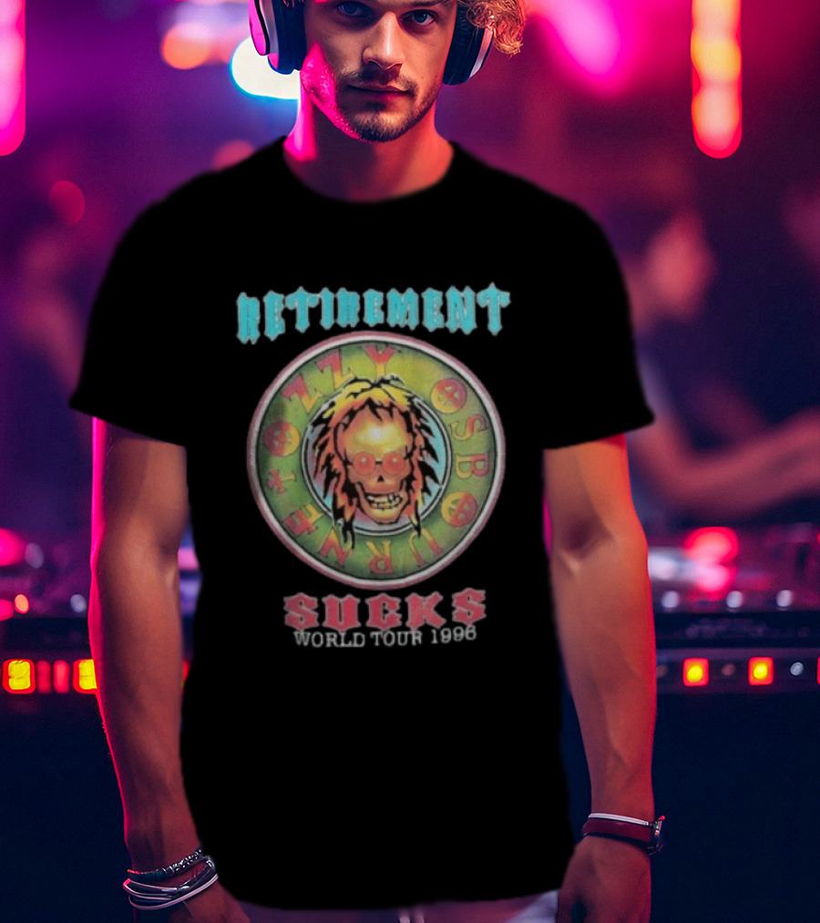 Ozzy Osbourne Retirement Sucks World Tour 1996 Psychedelic Skull T-Shirt