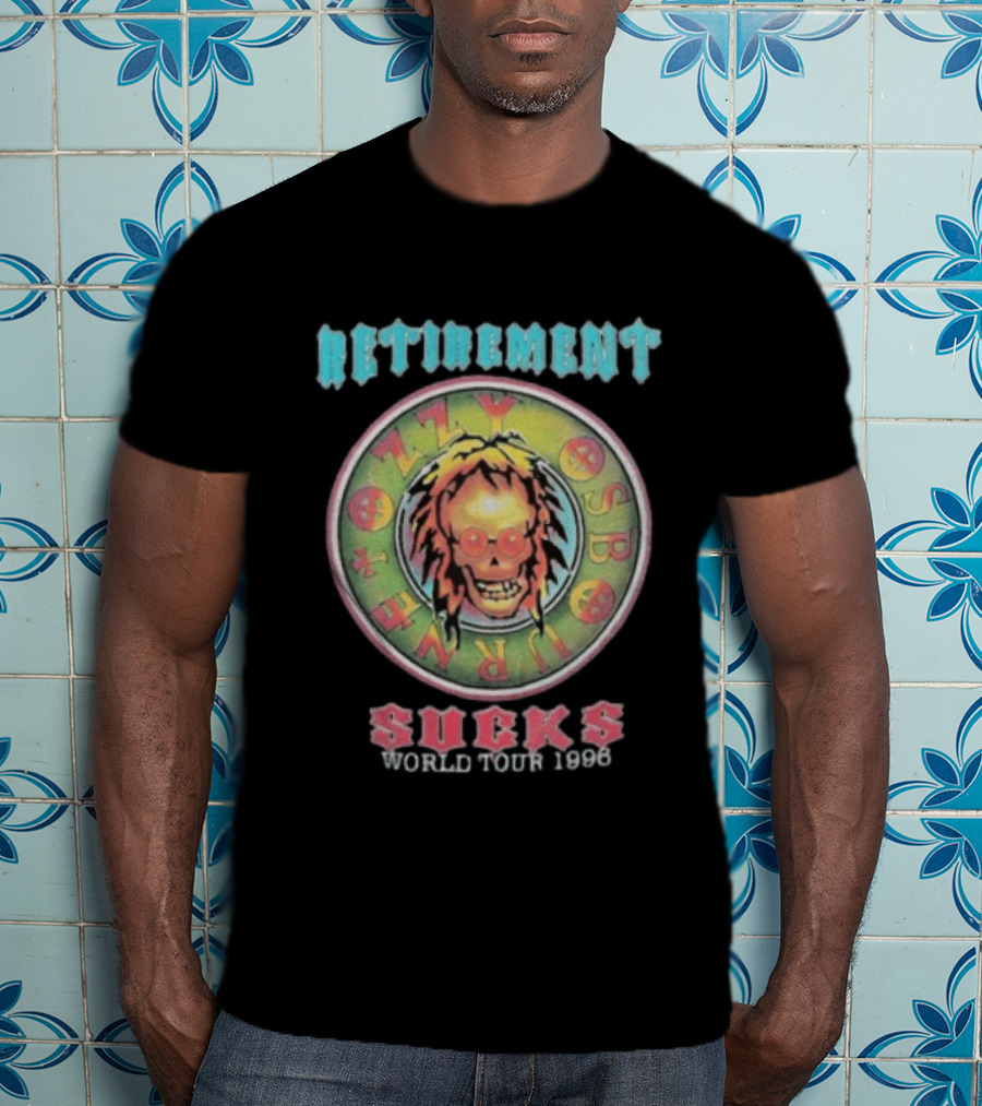 Ozzy Osbourne Retirement Sucks World Tour 1996 Psychedelic Skull T-Shirt