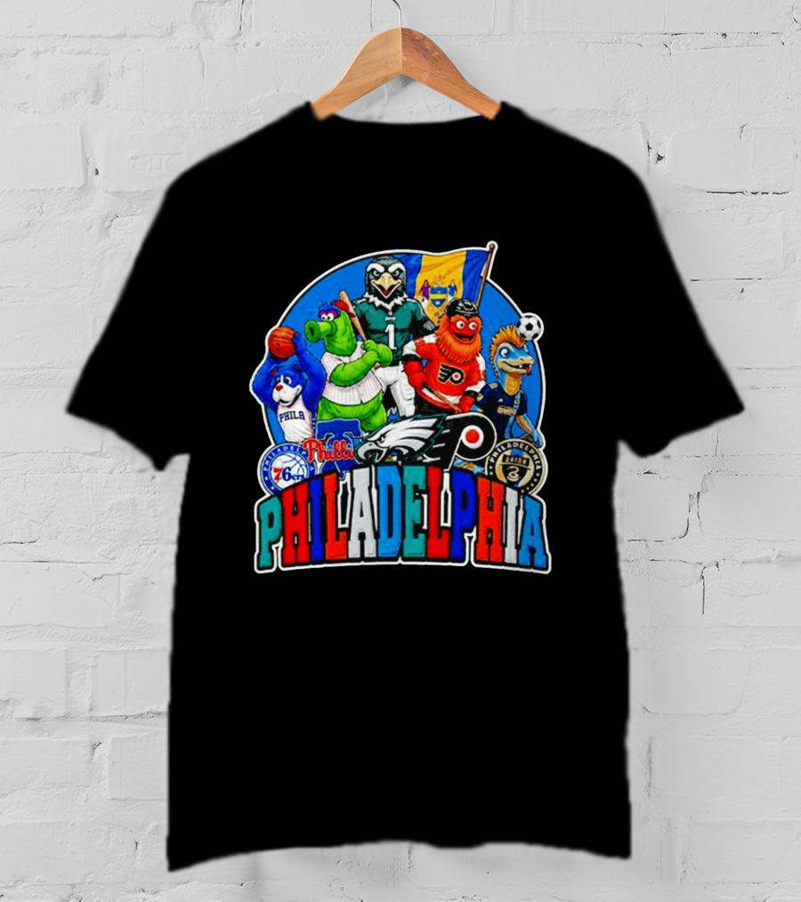 Philadelphia Philly Teams Mascot Eagles Flyers Phillies Sixers Union 76ers T-Shirt