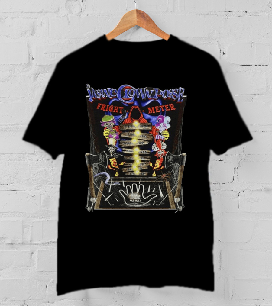 Insane Clown Posse Fright O Meter Pleased Terrified Scared Petrified Horrified Hand Here T-Shirt