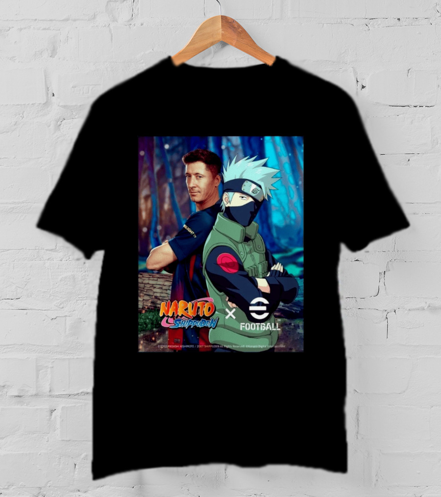 Naruto Shippuden X EFootball Featuring Robert Lewandowski And Kakashi 2026 T-Shirt