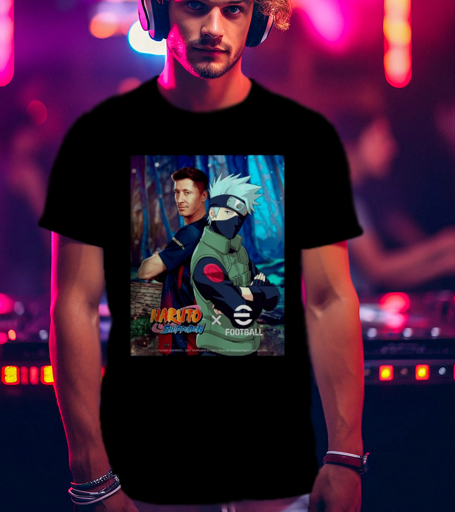 Naruto Shippuden X EFootball Featuring Robert Lewandowski And Kakashi 2026 T-Shirt