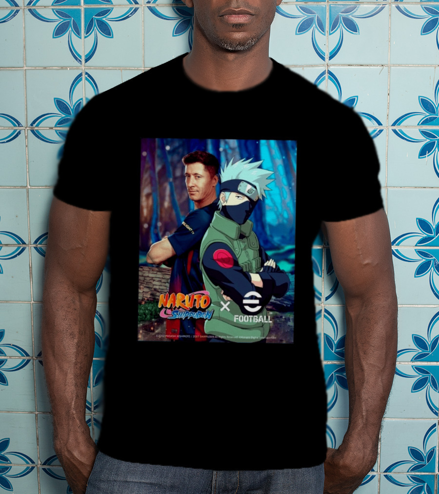 Naruto Shippuden X EFootball Featuring Robert Lewandowski And Kakashi 2026 T-Shirt
