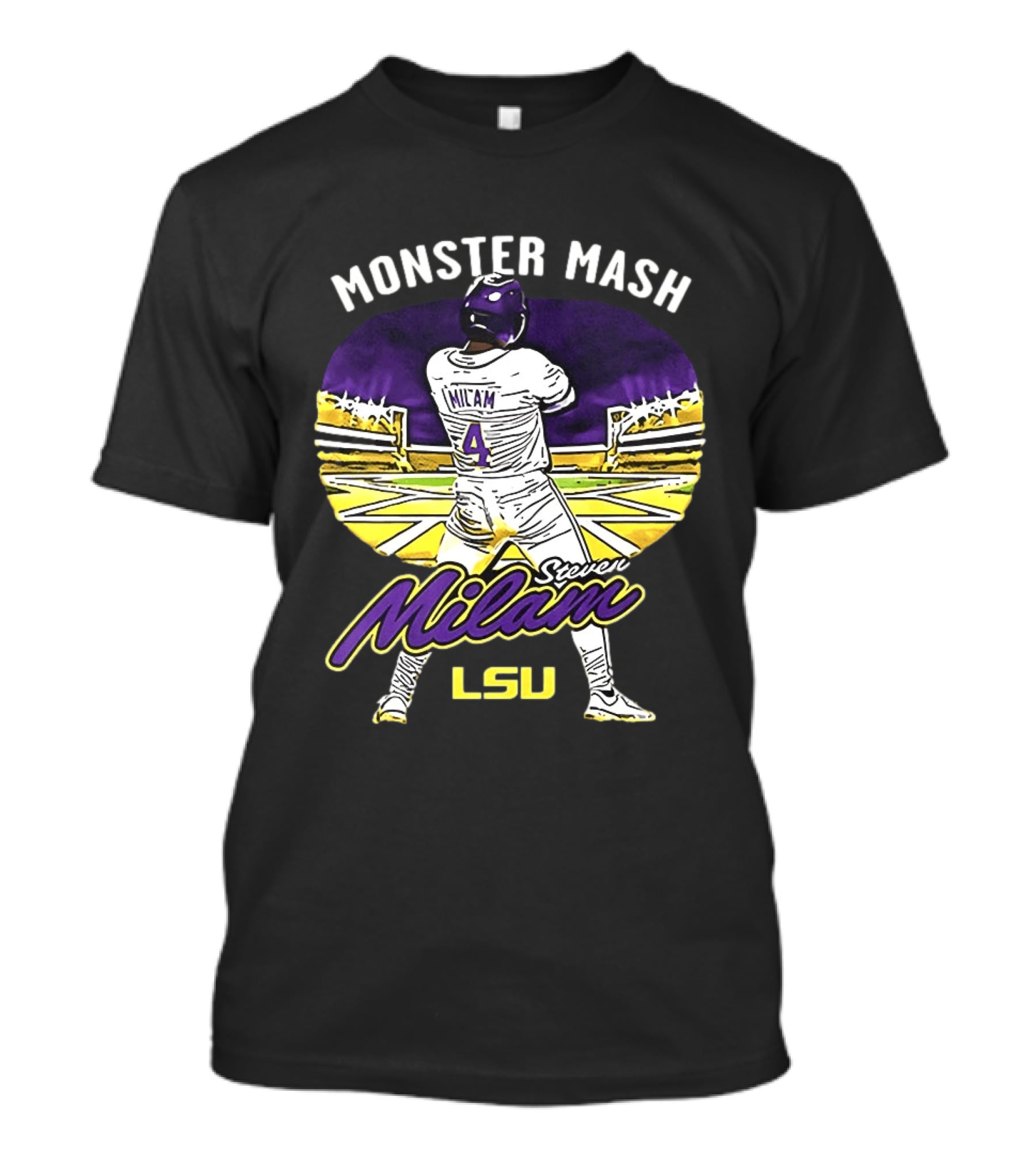 Monster Mash Steven Milam LSU Tigers Caricature NIL T-Shirt