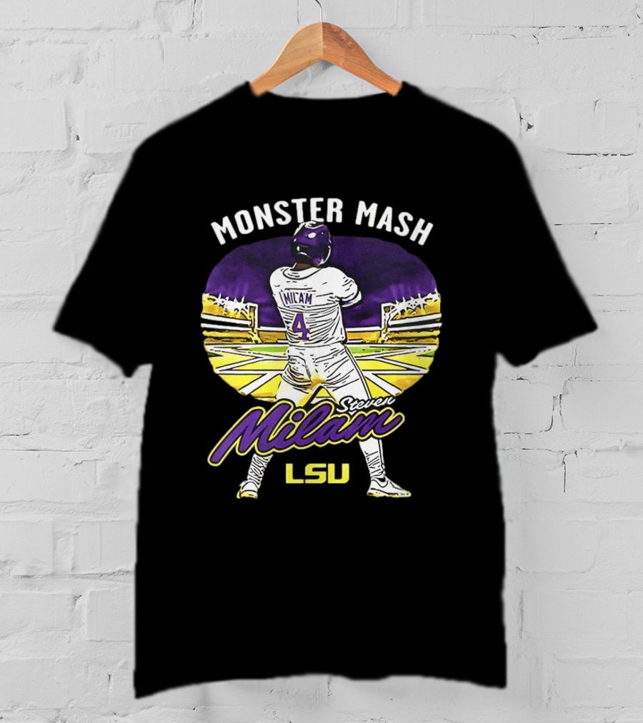 Monster Mash Steven Milam LSU Tigers Caricature NIL T-Shirt