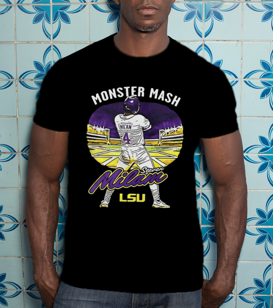 Monster Mash Steven Milam LSU Tigers Caricature NIL T-Shirt