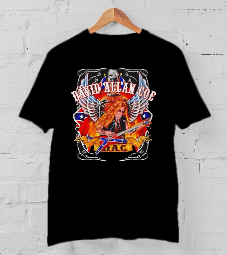 David Allan Coe Rebel Wings Guitar Country Legend DAC T-Shirt
