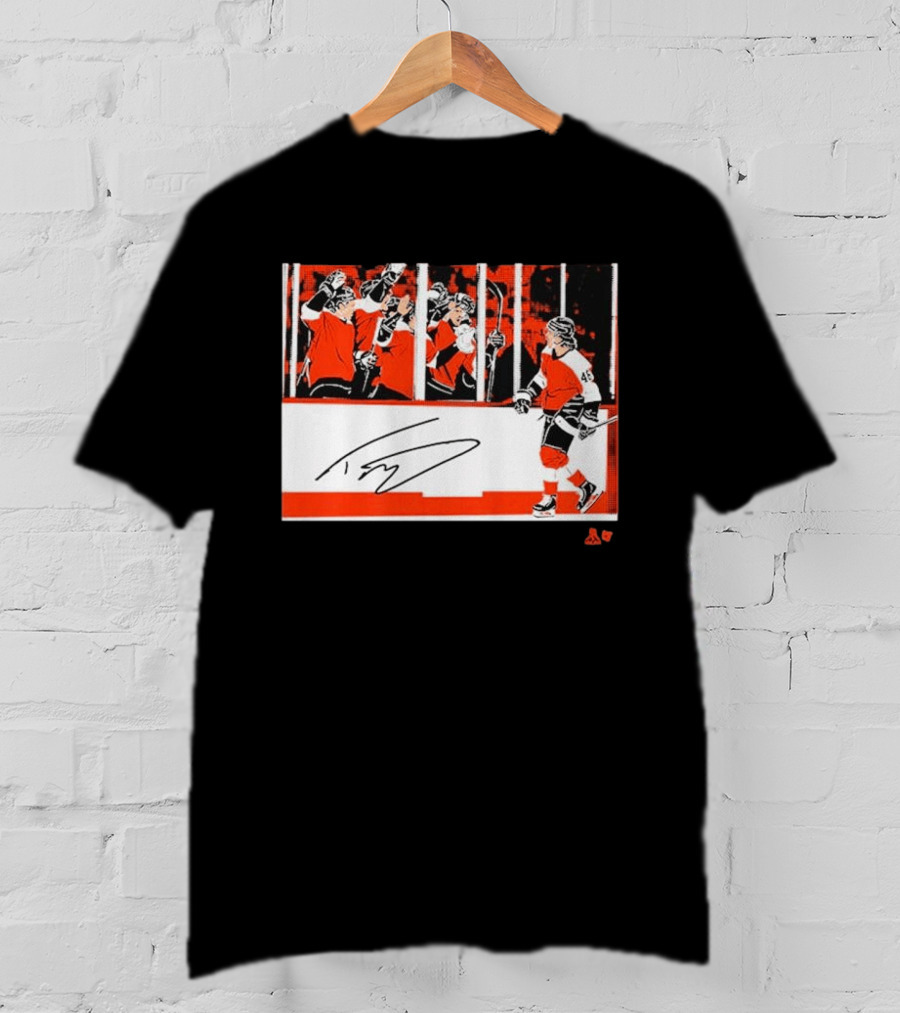 Trevor Zegras Penalty Box Celebration Hockey Art Signature Number 46 T-Shirt