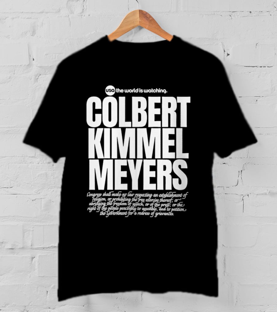 USA The World Is Ing Colbert Kimmel Meyers T-Shirt