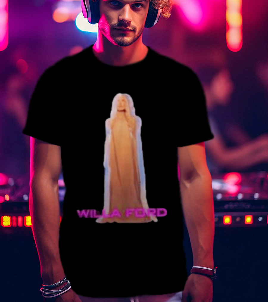 Willa Ford Statue Pink Text Highlighted T-Shirt