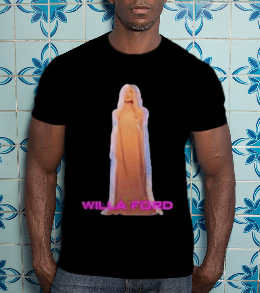 Willa Ford Statue Pink Text Highlighted T-Shirt