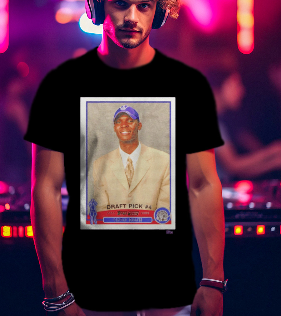 Toronto Raptors Chris Bosh 2003 Topps Draft Pick #4 Basketball Card T-Shirt