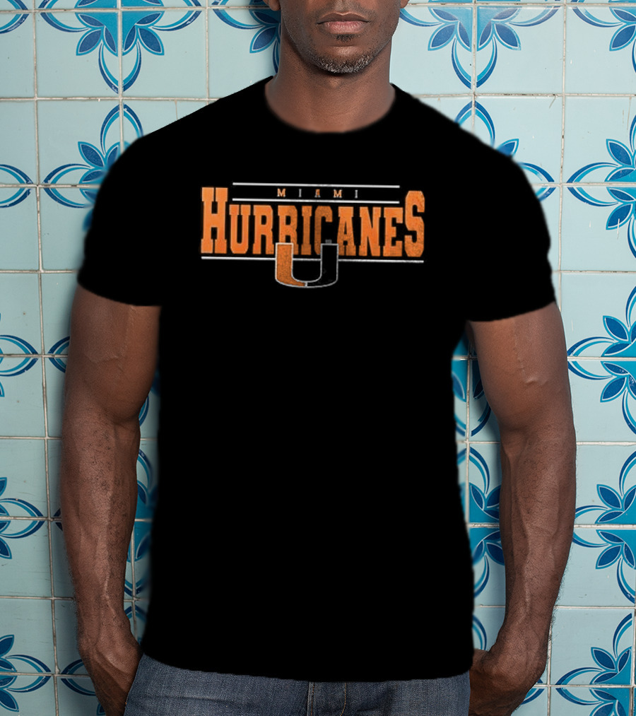 Miami Hurricanes U NCAA Firefighter American Flag T-Shirt