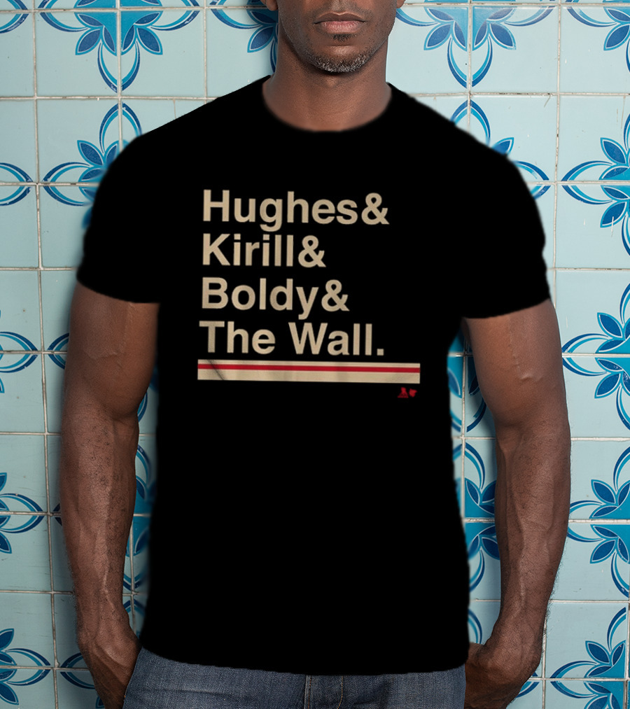 Hughes Kirill Boldy The Wall Minnesota Hockey Ampersand T-Shirt