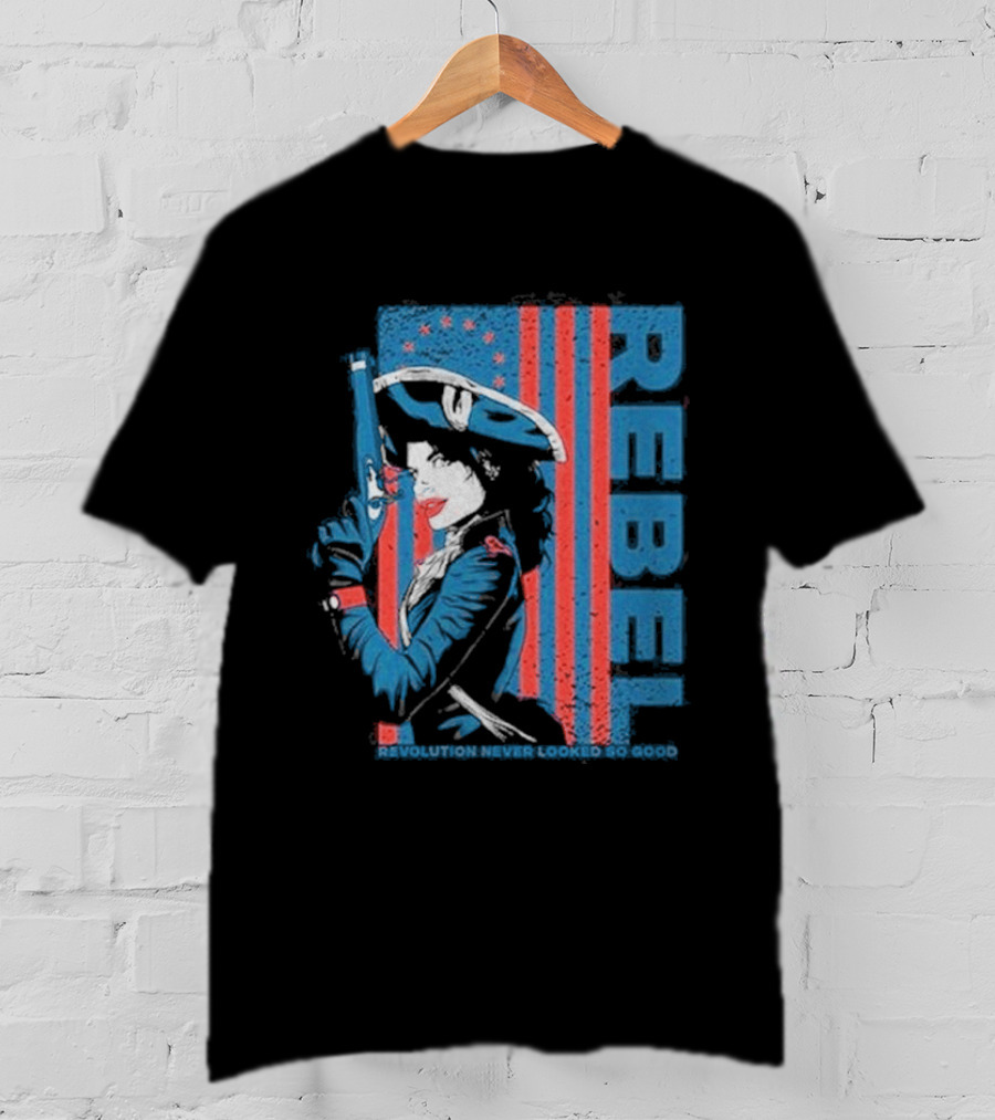 Women's Rebel Revolution Never Looked So Good Slim Fit 2026 American Flag Soldier T-Shirt