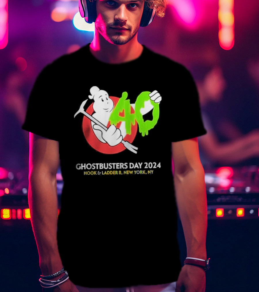 Ghostbusters Day 2024 40th Anniversary Hook Ladder 8 New York NY T-Shirt