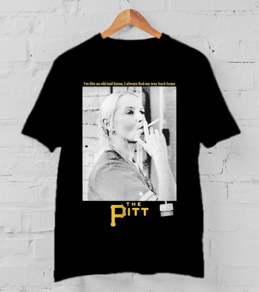 The Pitt Smoking Nurse Nostalgia Black And White Image T-Shirt