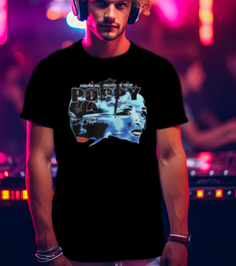 Poppy Split Poppy They're All Around Us Red Eyes Dual Faces Blue Tone T-Shirt