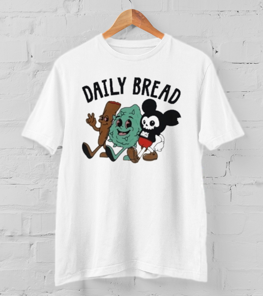 Daily Bread 420 Heavyweight Cartoon Characters Walking Trio T-Shirt