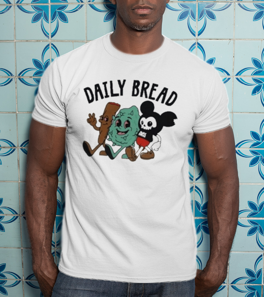 Daily Bread 420 Heavyweight Cartoon Characters Walking Trio T-Shirt
