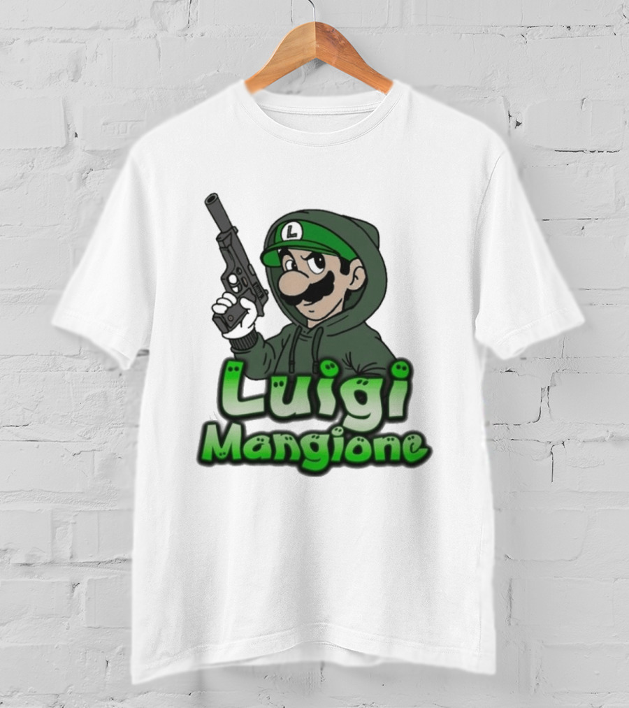 Luigi Mangione Super Mario Gun T-Shirt