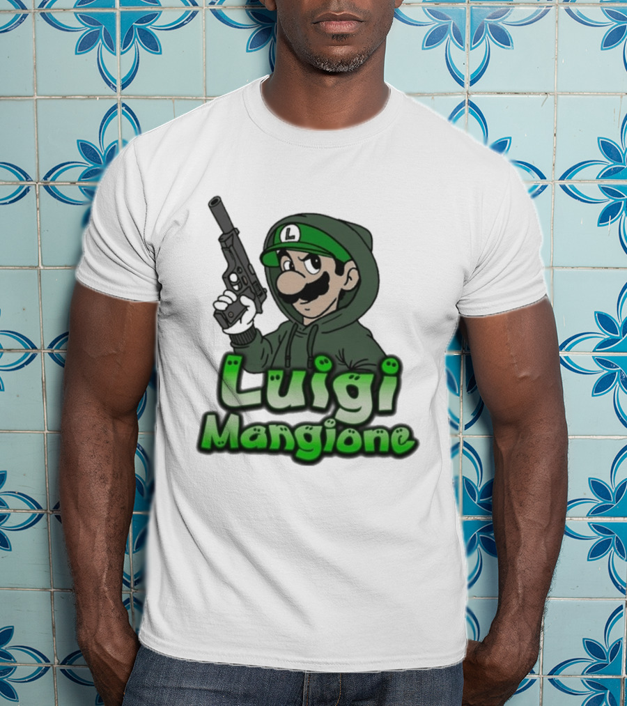 Luigi Mangione Super Mario Gun T-Shirt