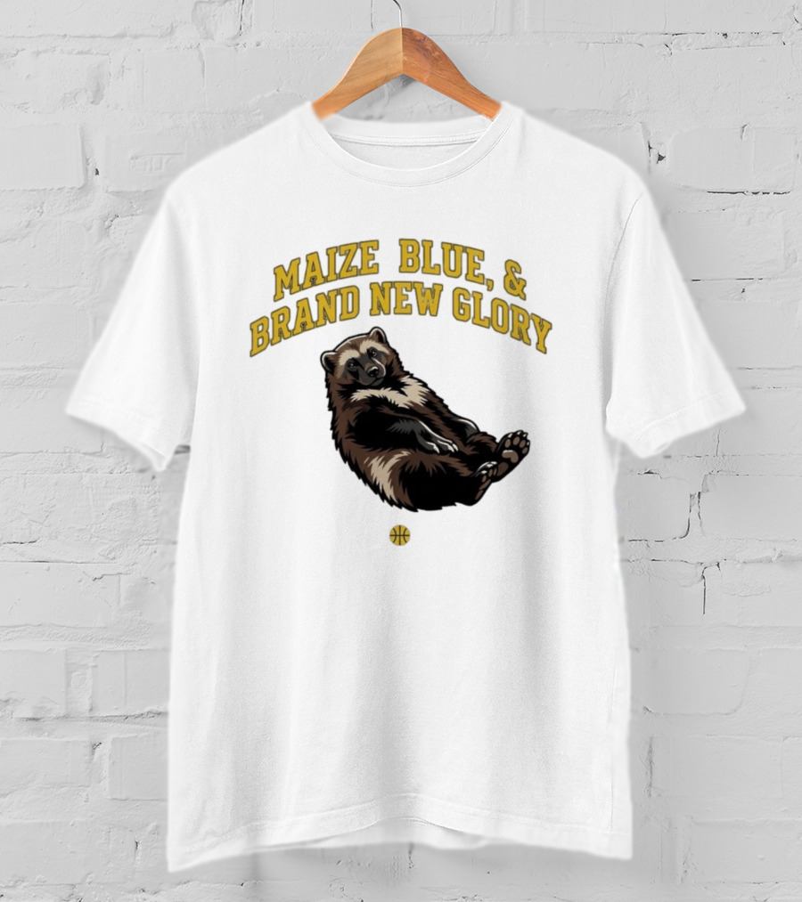 Maize Blue And Brand New Glory Wolverine Basketball T-Shirt