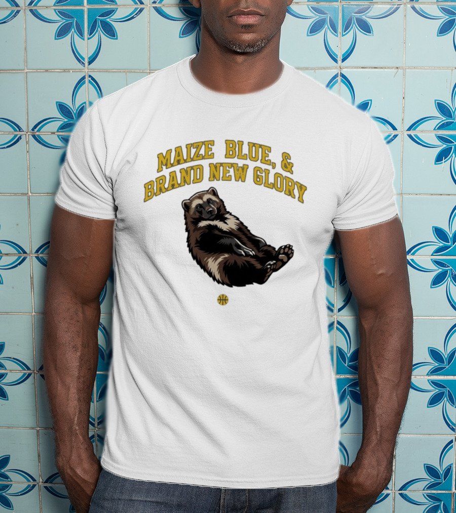 Maize Blue And Brand New Glory Wolverine Basketball T-Shirt