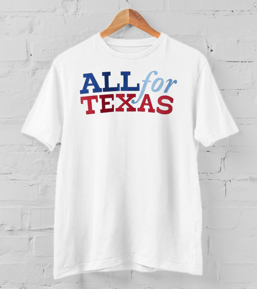 All For Texas Rangers Hockey Jersey Giveaway 2026 T-Shirt