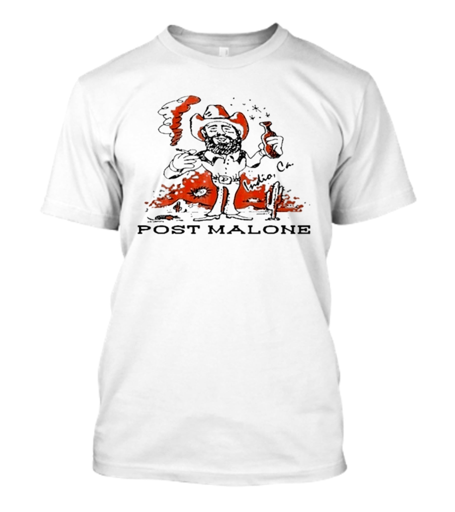 Post Malone Cowboy Cartoon Indio California T-Shirt