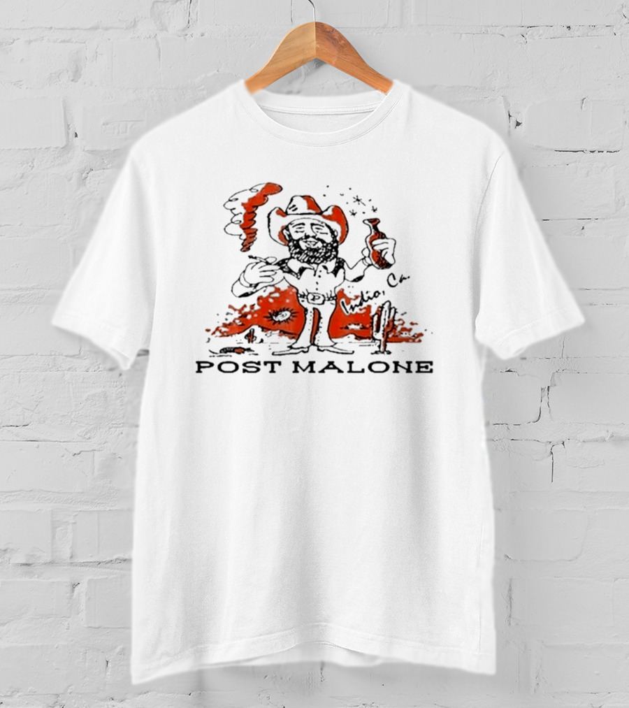 Post Malone Cowboy Cartoon Indio California T-Shirt