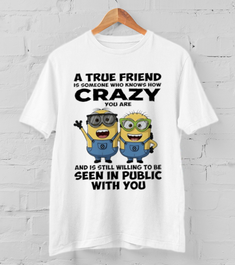 Minions A True Friend Crazy You Are Seen In Public T-Shirt