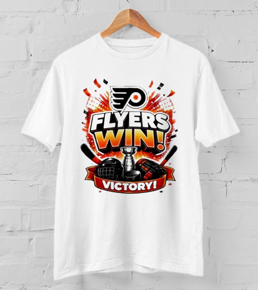 Philadelphia Flyers Win Victory Ice Hockey Celebration T-Shirt