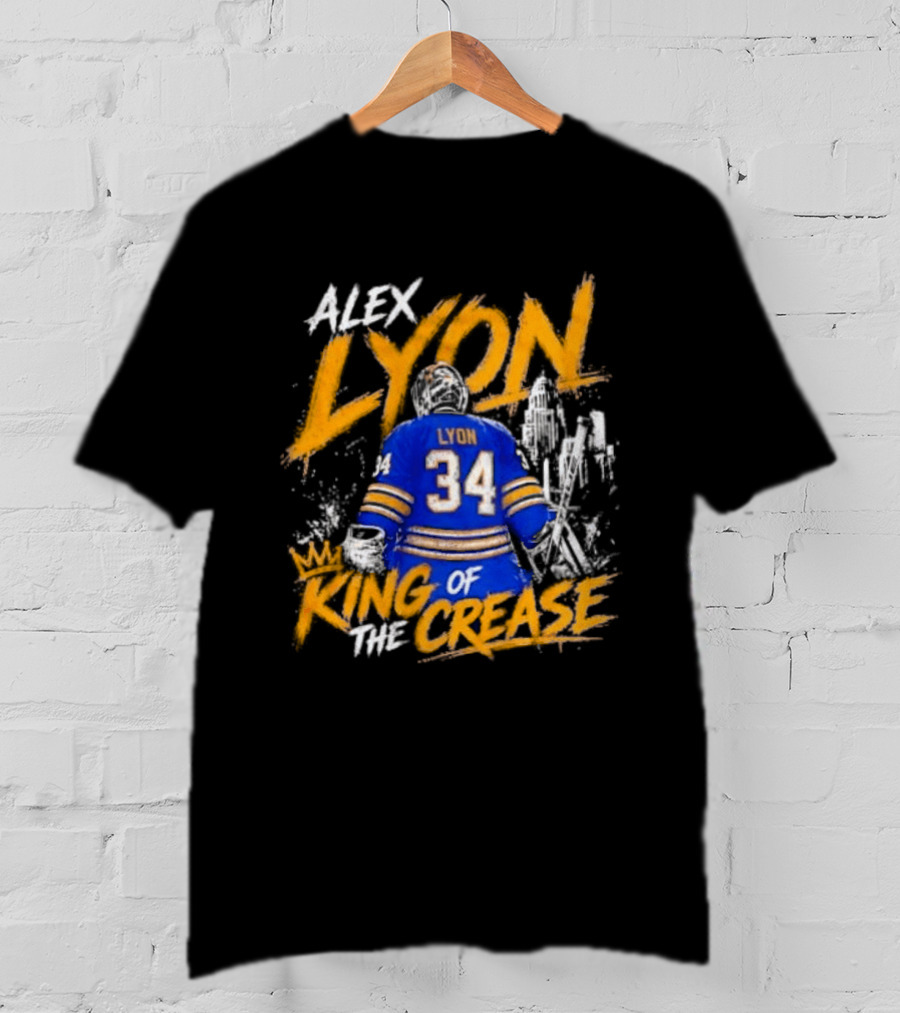 Alex Lyon 34 King Of The Crease Sabres T-Shirt